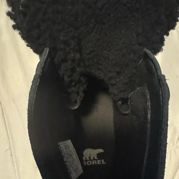 Sorel Women's Joan of Arctic Leather & Suede Winter Boot Black Sea Salt, US 8.5 - Picture 5 of 9